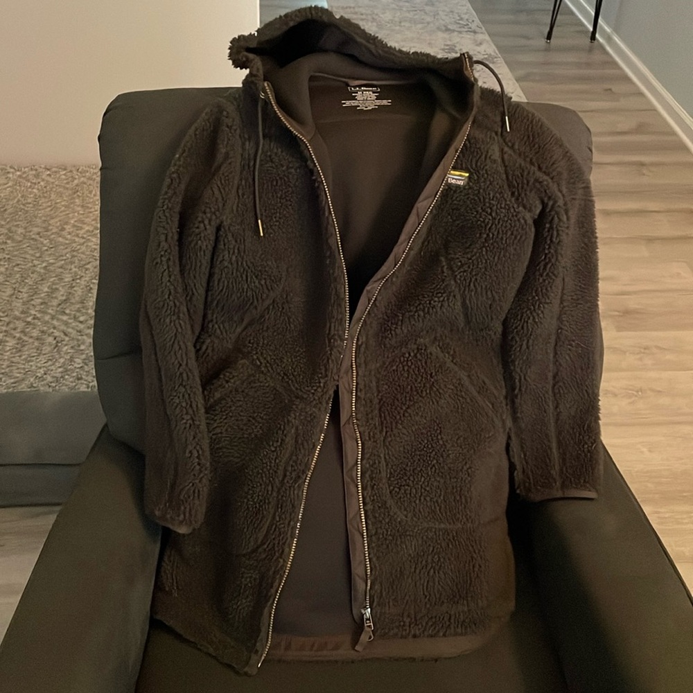 LL Bean Women's Mountain Pile Fleece Coat, medium